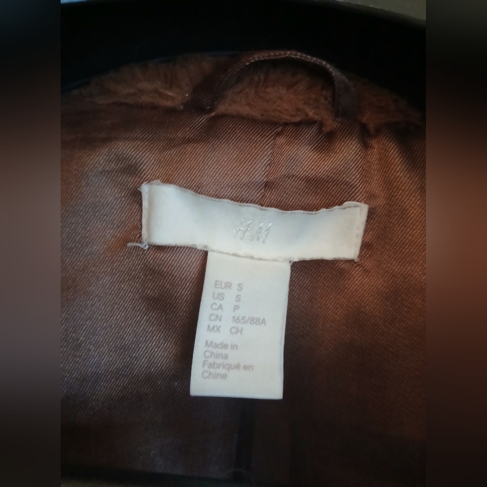 H&M Luxurious Tan Faux Fur Coat Sz Small - Picture 6 of 10